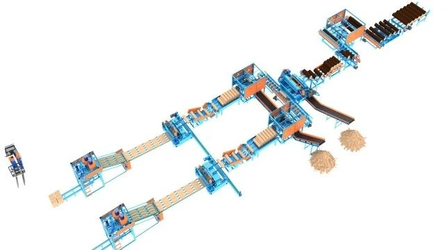 Veneer Peeling Line Plywood Making Machine For Wood Based Panels Machinery